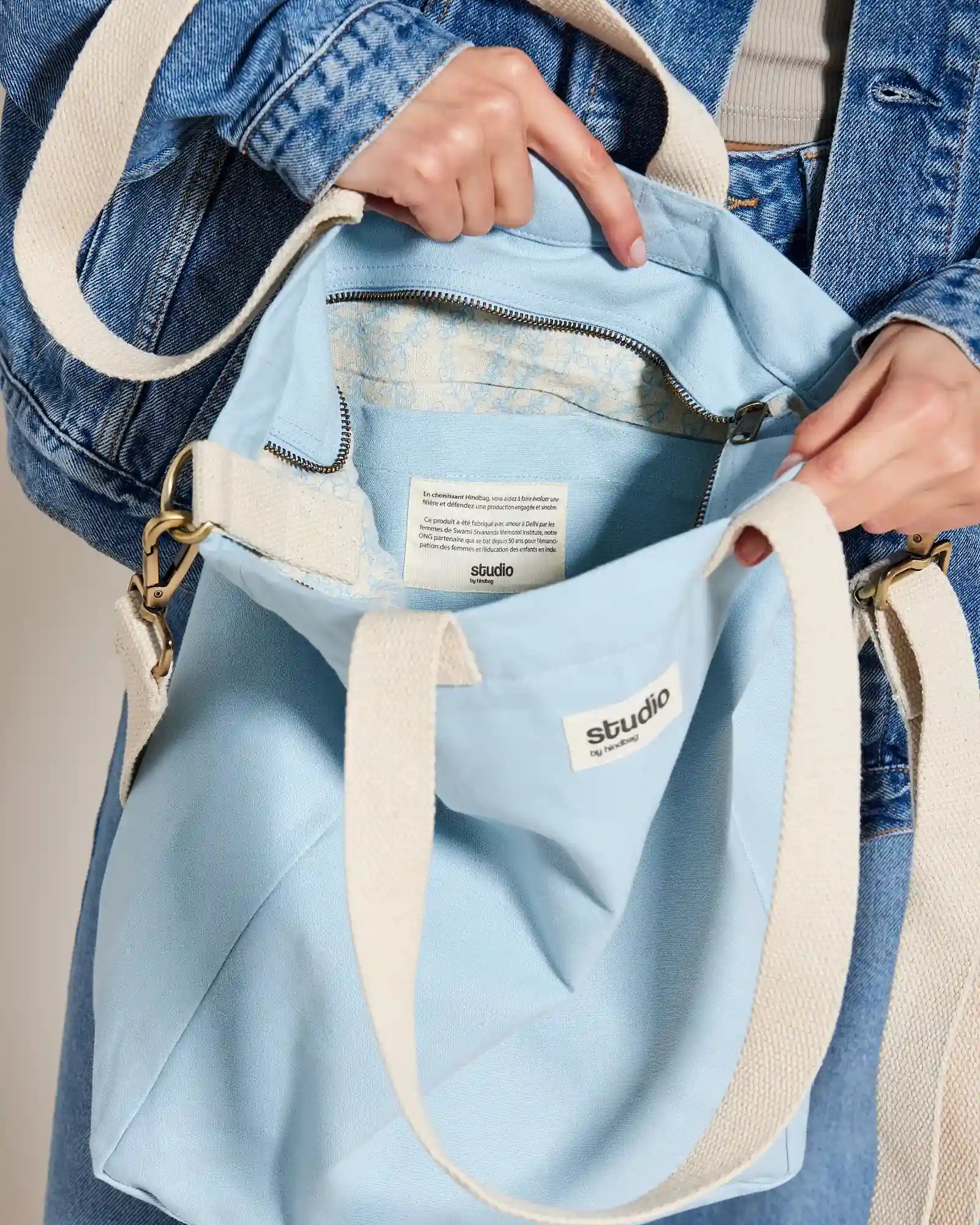 Sac cabas coton bio Hindbag Evan à personnaliser - 11